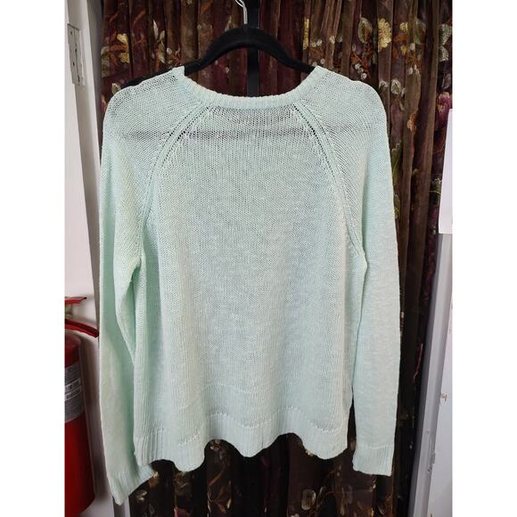 Eileen Fisher Cotton Linen Blend Mint Green Lightweight Sweater Medium - Picture 6 of 10